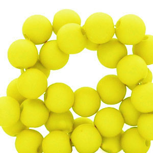 Perles acryliques 4 mm Jaune n&eacute;on