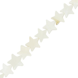 Perles coquillage &eacute;toile Blanc cass&eacute;