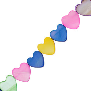 Perles coquillage c&oelig;ur Multicolore