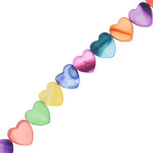 Perles coquillage c&oelig;ur Multicolore