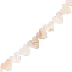 Perles coquillage c&oelig;ur Rose clair