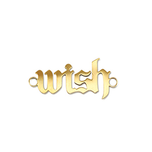 Breloques en acier Inox connecteur ''wish'' Dor&eacute;