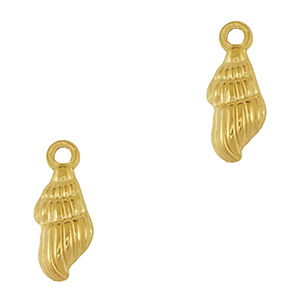 Breloques en acier Inox coquille Dor&eacute;