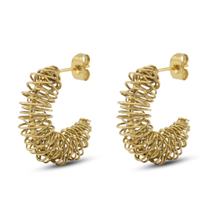 Boucles d'oreilles / puces en acier Inox Dor&eacute;