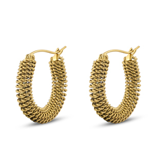 Boucles d'oreilles / puces en acier Inox Dor&eacute;