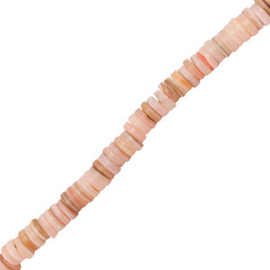 Perles coquillage disque Rose-sable marron