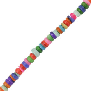 Perles coquillage disque Multicolore