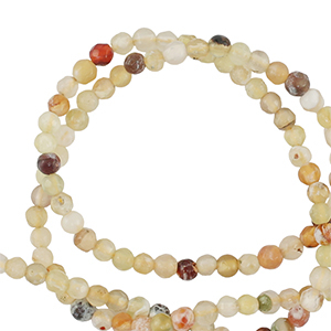Pierres naturelles Agate 3mm facett&eacute;es Marron naturel sable
