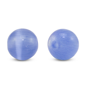 Perles en verre 6 mm Oeil de chat Bleu lavande