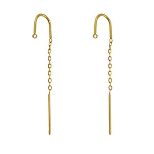 Boucles d'oreilles en acier Inox avec anneau Dor&eacute;