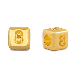 Perles alphabet en m&eacute;tal DQ 8 Dor&eacute; (sans nickel)