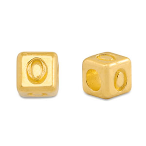 Perles alphabet en m&eacute;tal DQ 0 Dor&eacute; (sans nickel)