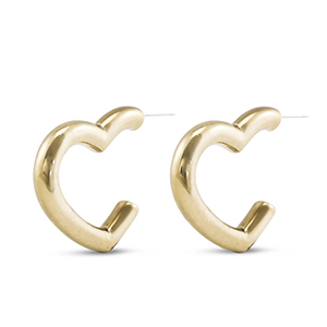 Boucles d'oreilles tendance coeur Dor&eacute;