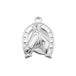 Breloques en acier Inox cheval Argent&eacute;