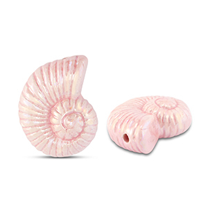 Perles en c&eacute;ramique DQ grecque coquille Rose b&eacute;b&eacute;