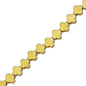 Perles h&eacute;matites tr&egrave;fle 4mm Dor&eacute;