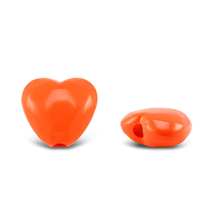 Perles acryliques c&oelig;ur Orange