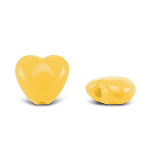 Perles acryliques c&oelig;ur Jaune