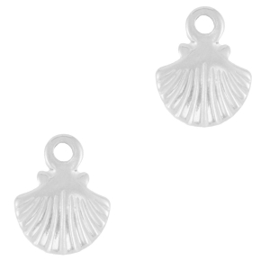 Breloques en acier Inox coquille Argent&eacute;