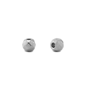 Perles en acier inox 4mm Argent&eacute;