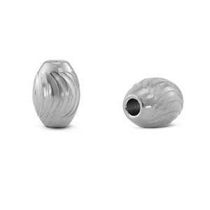 Perles en acier inox ovales Argent&eacute;