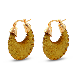 Boucles d'oreilles r&eacute;sine tendance ovale Dor&eacute;-transparent marron