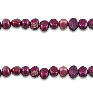 Perles d'eau douce nugget Violet fonc&eacute;