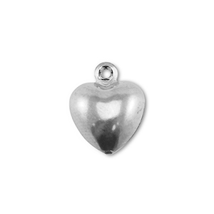 Breloques en acier Inox coeur Argent&eacute;
