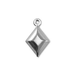 Breloques en acier Inox losange Argent&eacute;