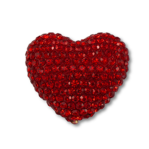 Perles boh&egrave;me coeur Rouge