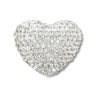 Perles boh&egrave;me coeur Argent&eacute;