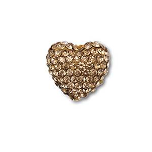 Perles boh&egrave;me coeur Taupe brown