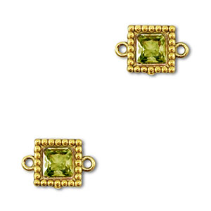 Connecteurs en acier Inox zirconium carr&eacute; Dor&eacute;-vert lime