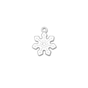 Breloques en m&eacute;tal flocon de neige Argent&eacute;-blanc