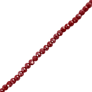 Perles &agrave; facettes 3x4mm  disque Heishi Rouge fonc&eacute;