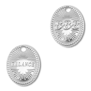 BY31&reg; Breloque en acier Inox num&eacute;ros des anges 888 / balance Argent&eacute;