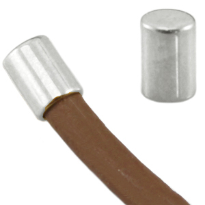 Embouts en m&eacute;tal DQ tube &Oslash;3mm Argent&eacute; antique (sans nickel)