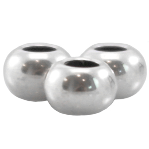 M&eacute;tal DQ boule 6x4mm Argent&eacute; antique (sans nickel)