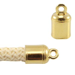 Embouts en m&eacute;tal DQ avec anneau pour cordon 5mm dor&eacute; (sans nickel)