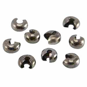 Appr&ecirc;ts en m&eacute;tal DQ cache perles &agrave; &eacute;craser pour perles 4mm Argent&eacute; anthracite (sans nickel)