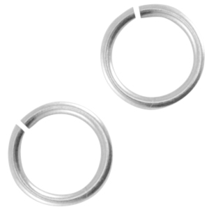 Appr&ecirc;ts en m&eacute;tal DQ anneau bris&eacute; 4.5mm Argent&eacute; antique (sans nickel)