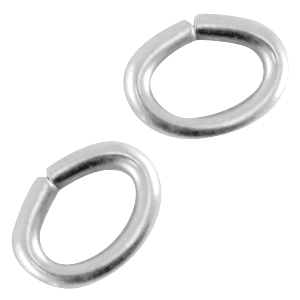 Appr&ecirc;ts en m&eacute;tal DQ anneau bris&eacute; ovale Argent&eacute; antique (sans nickel)