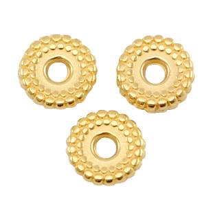 Perles en m&eacute;tal DQ disque 8mm d&eacute;co Dor&eacute; (sans nickel)