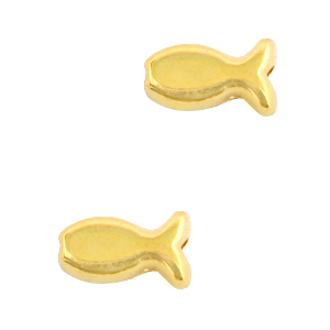 Perles en m&eacute;tal DQ poisson Dor&eacute; (sans nickel)