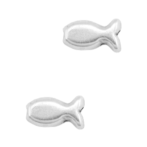 Perles en m&eacute;tal DQ poisson Argent&eacute; antique (sans nickel)