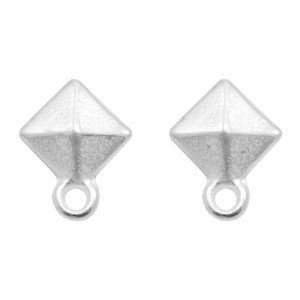 Appr&ecirc;ts en m&eacute;tal DQ puce losange avec anneau argent&eacute; antique (sans nickel)