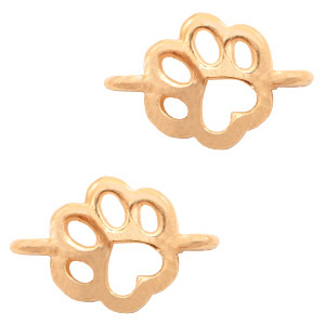 Breloques en m&eacute;tal DQ connecteur patte de chien Dor&eacute; ros&eacute; (sans nickel)