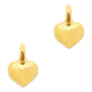 Breloques en m&eacute;tal DQ c&oelig;ur Dor&eacute; (sans nickel)