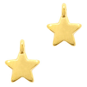 Breloques en m&eacute;tal DQ &eacute;toile Dor&eacute; (sans nickel)