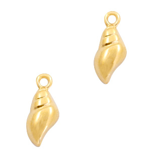 Breloques en m&eacute;tal DQ coquillage Dor&eacute; (sans nickel)
